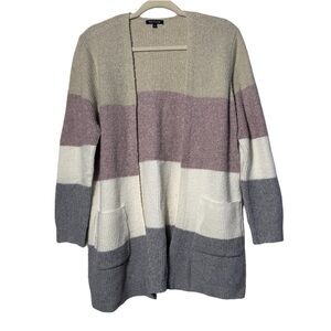 Pink Clover Striped Colorblock Cardigan Sweater Sz Large